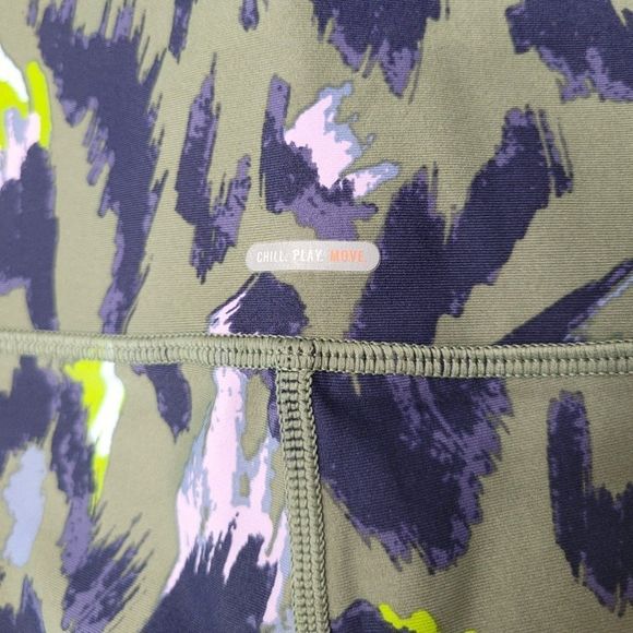 AERIE MOVE HIGH WAISTED TRACK 7/8 LEGGING Olive Fun XXL - Picture 4 of 5